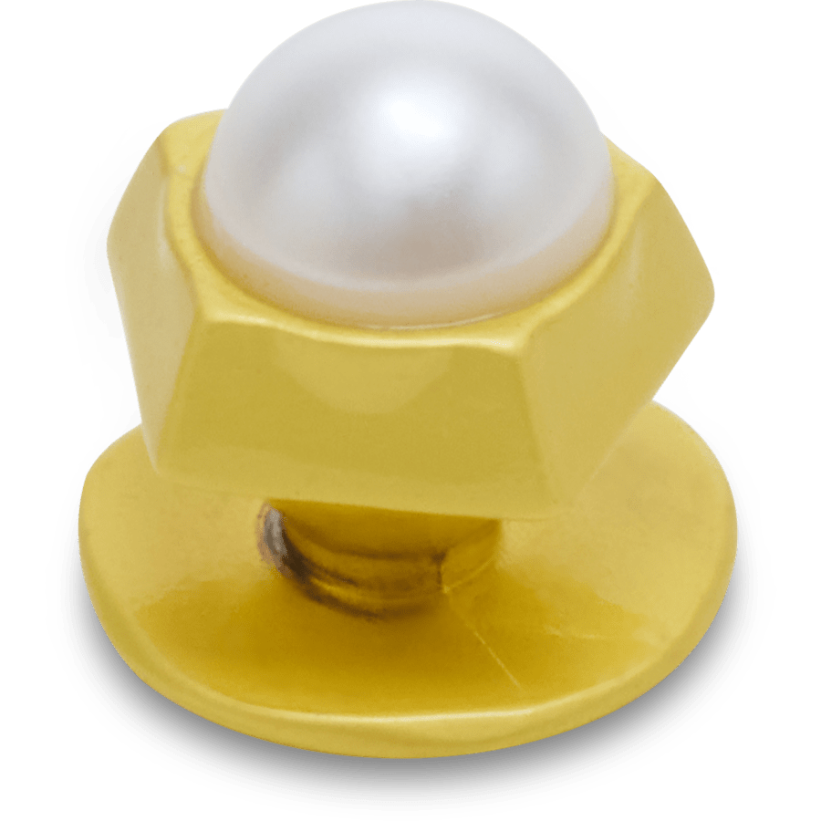 Women / Men Crocs - Gold Pentagon Pearl Jibbitz™ charms