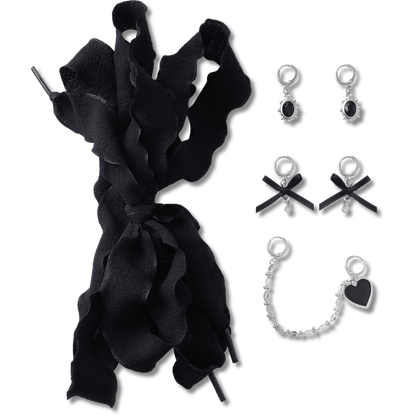 Women / Kids Crocs - Laces and Dainty Bow Charm Kit Jibbitz Shoe Charm