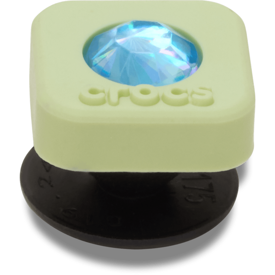 Women / Men Crocs - Green PVC Square SMT Gem Jibbitz™ charms