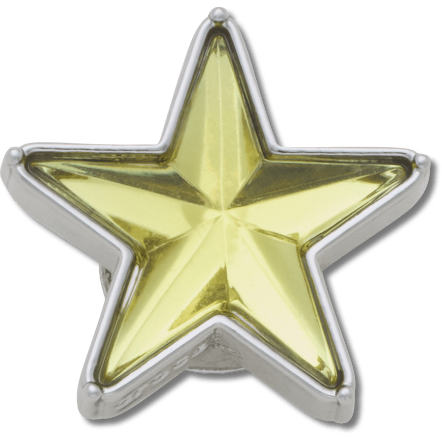 Women / Men Crocs - Silver and Green SMT Gem Star Jibbitz™ charms