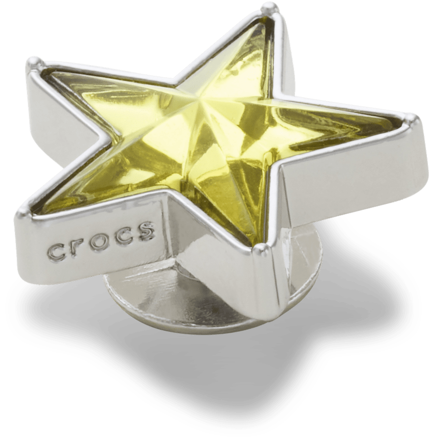Women / Men Crocs - Silver and Green SMT Gem Star Jibbitz™ charms