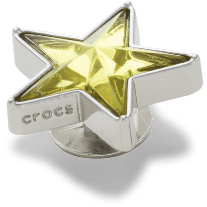 Women / Men Crocs - Silver and Green SMT Gem Star Jibbitz™ charms