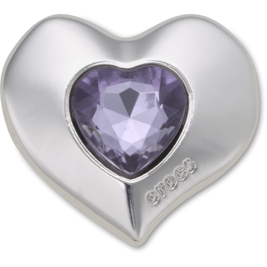 Women / Men Crocs - SilverandPurple SMT Gem Heart Jibbitz™ charms