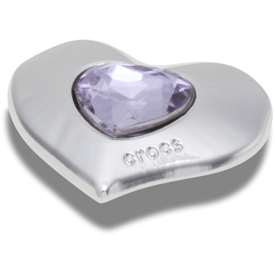 Women / Men Crocs - SilverandPurple SMT Gem Heart Jibbitz™ charms