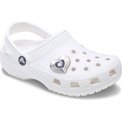 Women / Men Crocs - SilverandPurple SMT Gem Heart Jibbitz™ charms