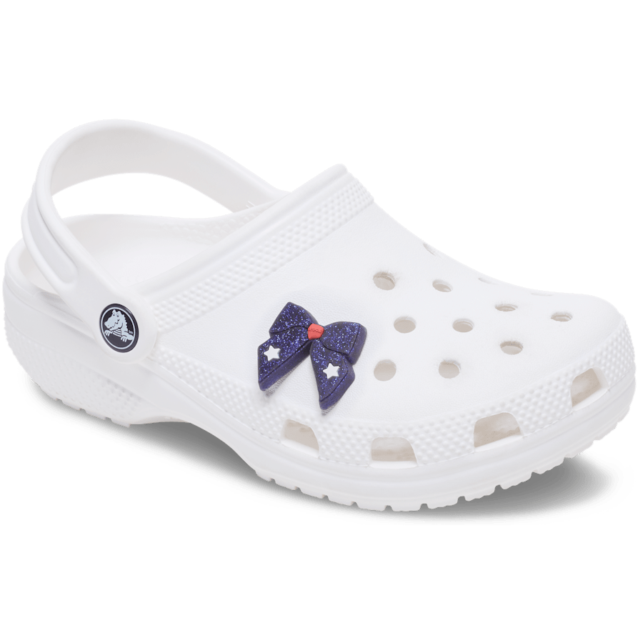 Women / Men Crocs - Glittery Blue Bow Jibbitz™ charms