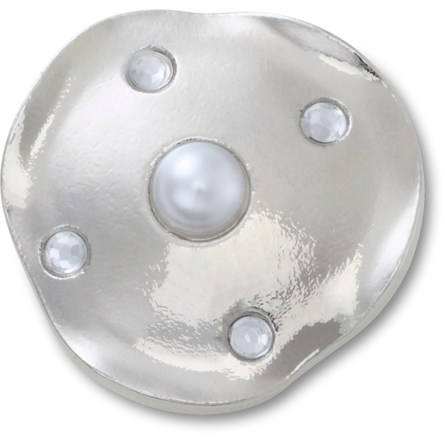 Women / Men Crocs - Silver and Pearl Disc Jibbitz™ charms