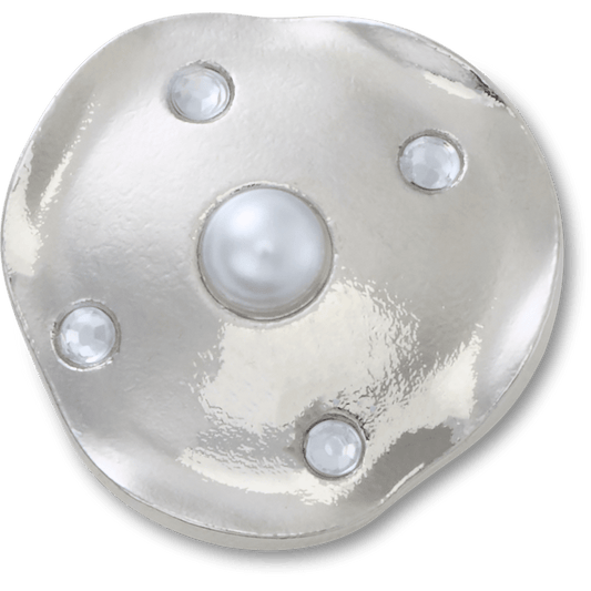 Women / Men Crocs - Silver and Pearl Disc Jibbitz™ charms