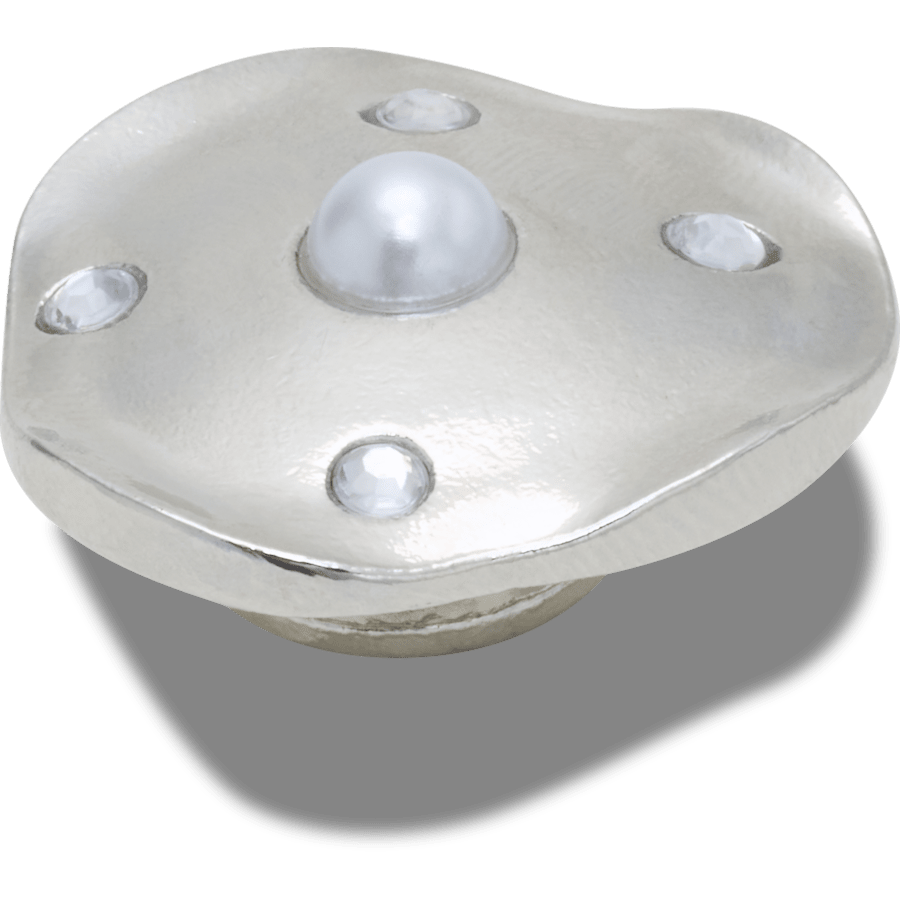 Women / Men Crocs - Silver and Pearl Disc Jibbitz™ charms