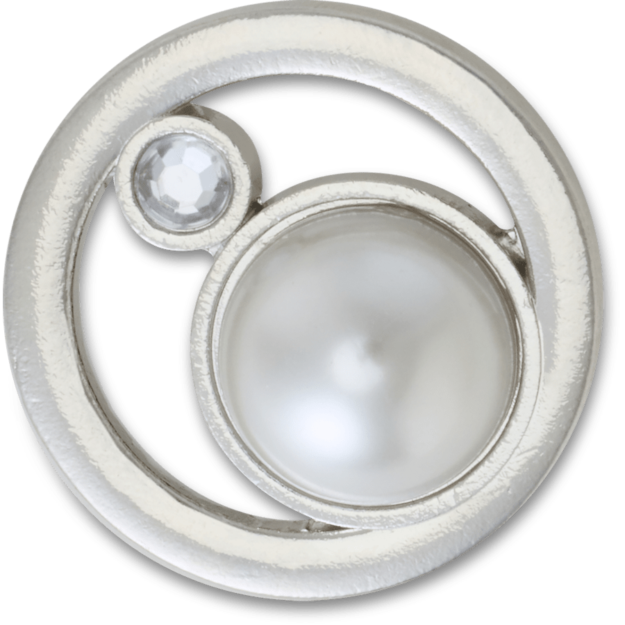 Women / Men Crocs - Silver Ring With Pearl Jibbitz™ charms