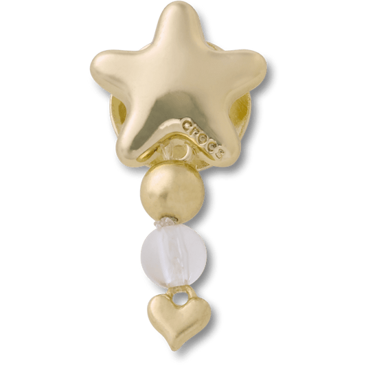 Women / Men Crocs - Gold Star with Heart Dangle Jibbitz™ charms