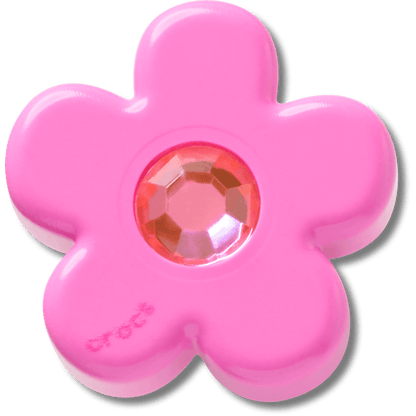 Women / Men Crocs - Bright Pink Flower With Gem Jibbitz™ charms
