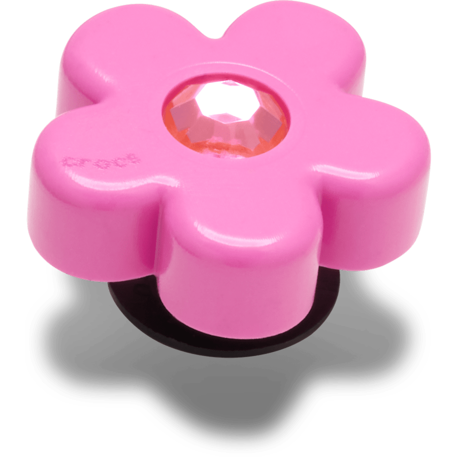 Women / Men Crocs - Bright Pink Flower With Gem Jibbitz™ charms