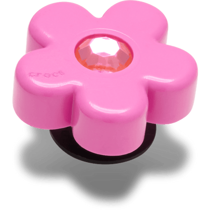 Women / Men Crocs - Bright Pink Flower With Gem Jibbitz™ charms