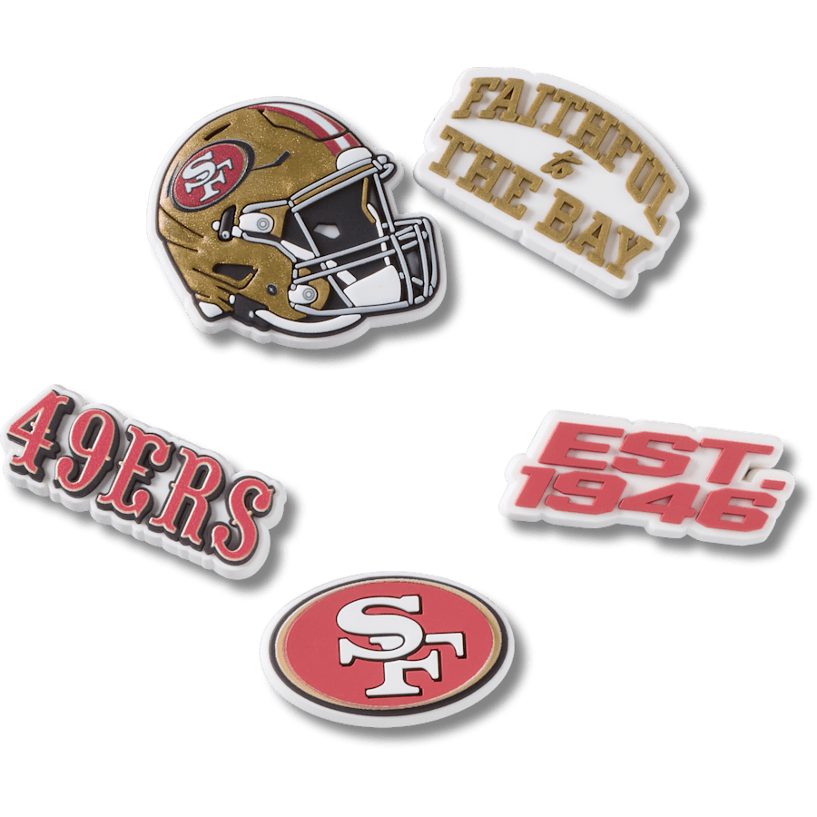 Women / Men Crocs - NFL San Francisco 49ers 5 Pack Jibbitz Shoe Charm