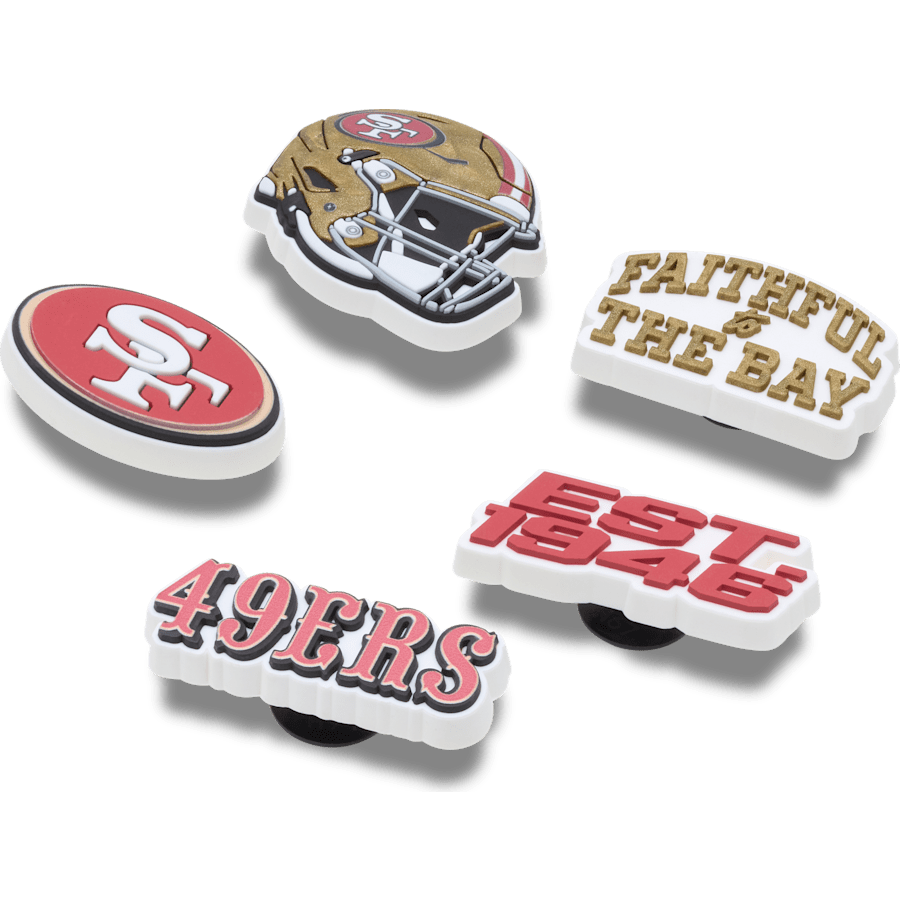 Women / Men Crocs - NFL San Francisco 49ers 5 Pack Jibbitz Shoe Charm