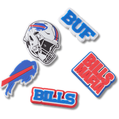 Crocs NFL Buffalo Bills 5 Pack Jibbitz Shoe Charm Women|Men|Jibbitz™ Charms