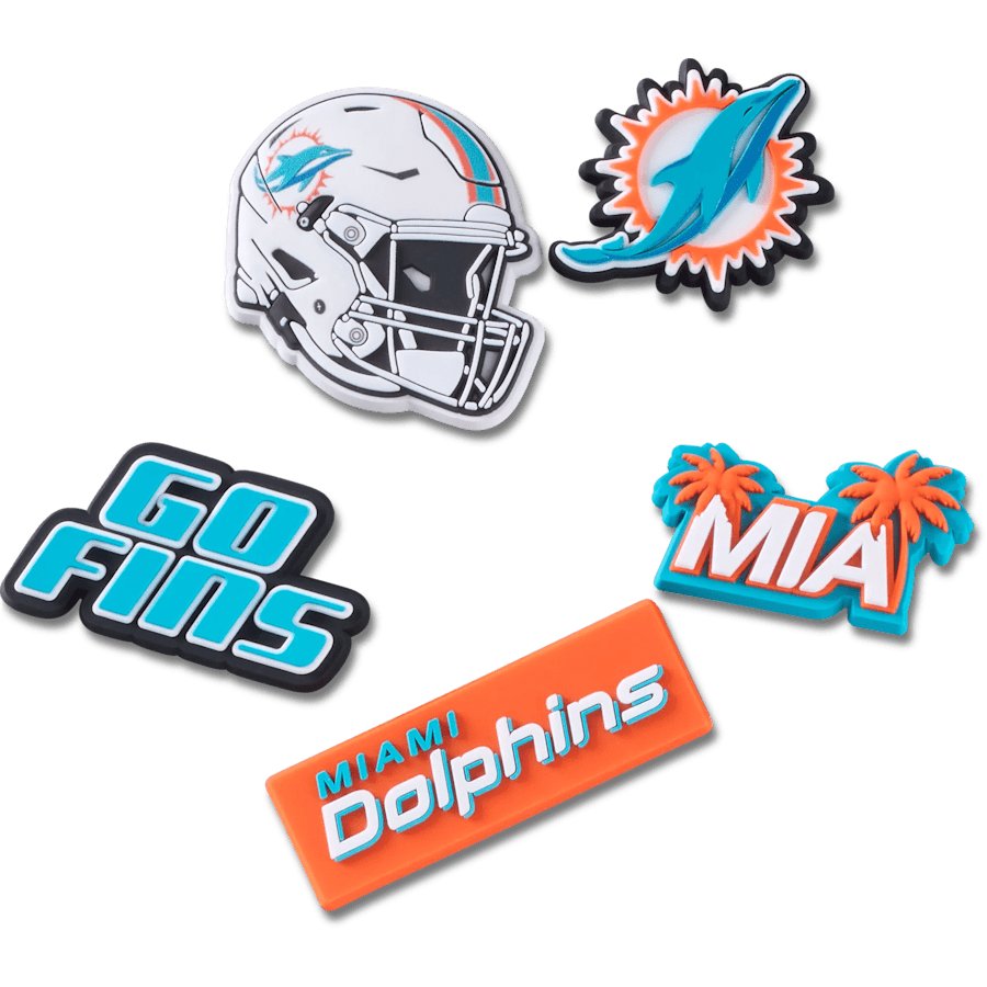 Women / Men Crocs - NFL Miami Dolphins 5 Pack Jibbitz Shoe Charm