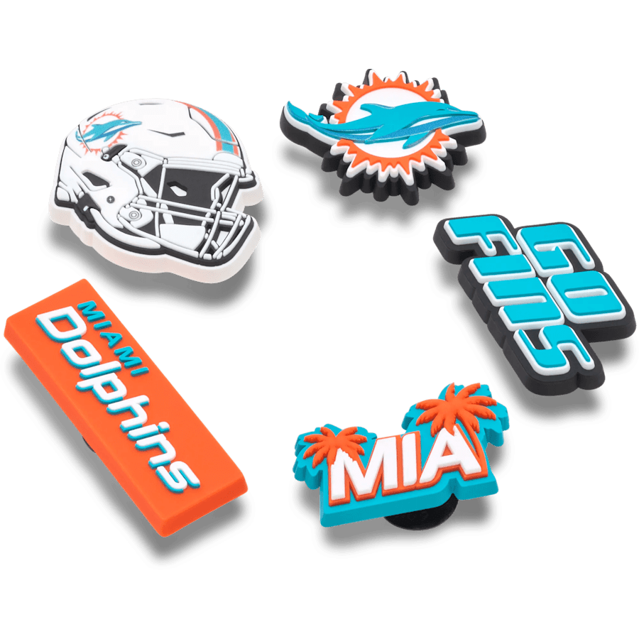 Women / Men Crocs - NFL Miami Dolphins 5 Pack Jibbitz Shoe Charm