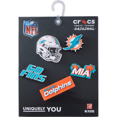Crocs NFL Miami Dolphins 5 Pack Jibbitz Shoe Charm Women|Men|Jibbitz™ Charms