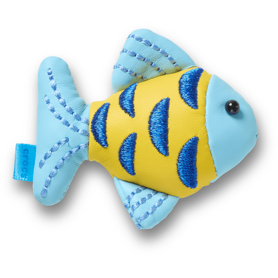 Women / Men Crocs - Blue and Gold Sparkle Fish Jibbitz™ charms