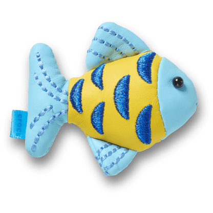 Women / Men Crocs - Blue and Gold Sparkle Fish Jibbitz™ charms