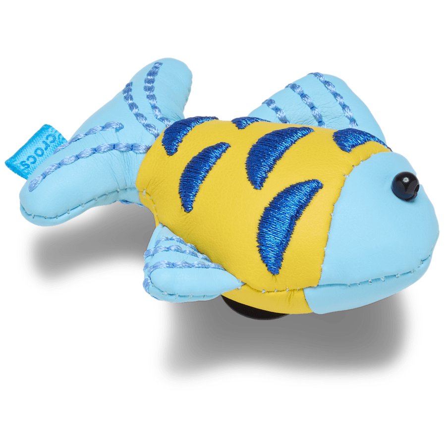 Women / Men Crocs - Blue and Gold Sparkle Fish Jibbitz™ charms