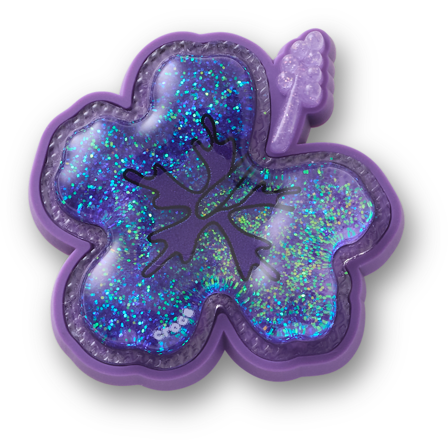 Women / Men Crocs - Squish Purple Hibiscus Jibbitz™ charms