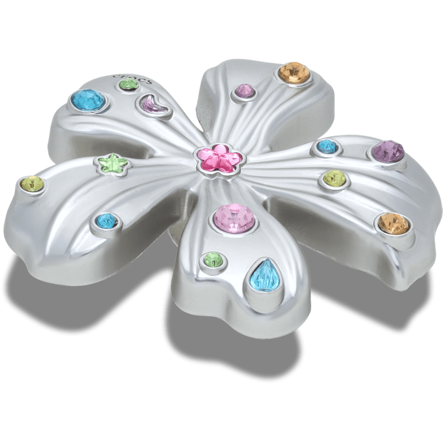 Women / Men Crocs - Silver Meta Gem Flower Jibbitz™ charms