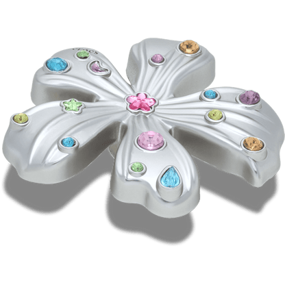 Women / Men Crocs - Silver Meta Gem Flower Jibbitz™ charms