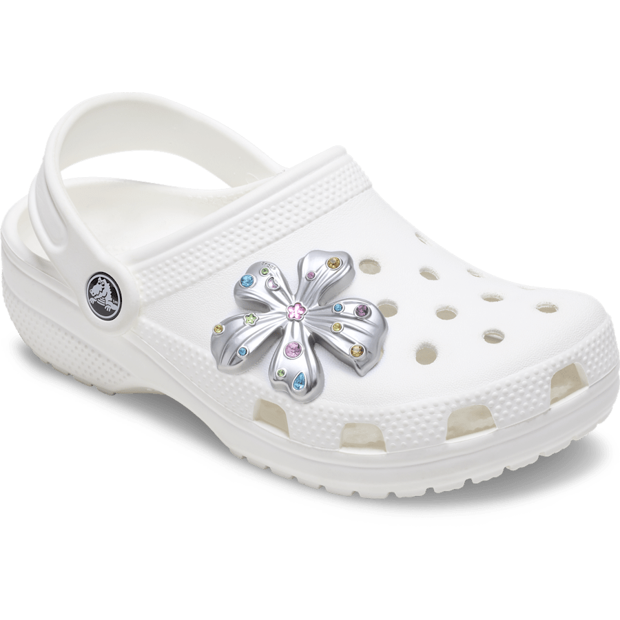 Women / Men Crocs - Silver Meta Gem Flower Jibbitz™ charms