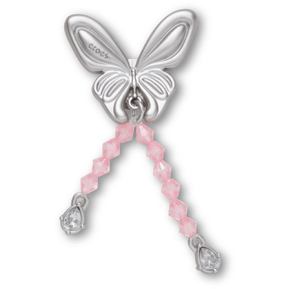 Women / Men Crocs - Silver Beaded Meta Butterfly Jibbitz™ charms