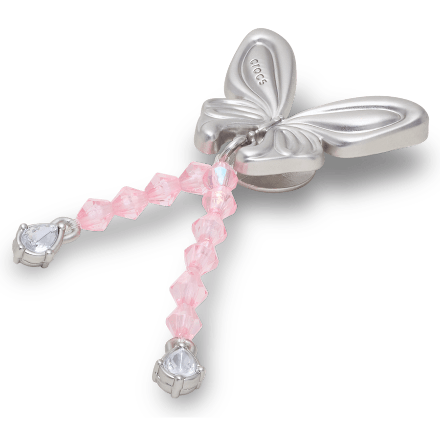 Women / Men Crocs - Silver Beaded Meta Butterfly Jibbitz™ charms