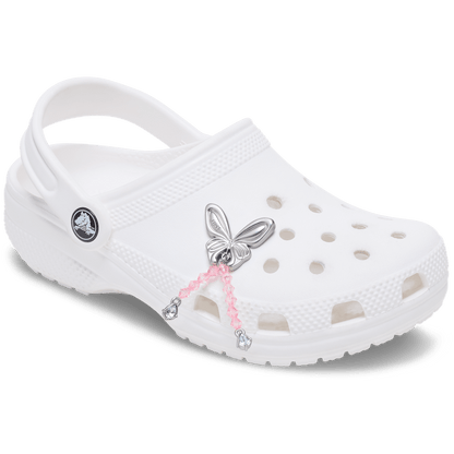Women / Men Crocs - Silver Beaded Meta Butterfly Jibbitz™ charms