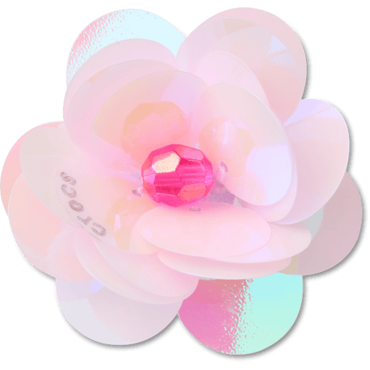 Women / Men Crocs - Sequin Pink Flower Jibbitz™ charms
