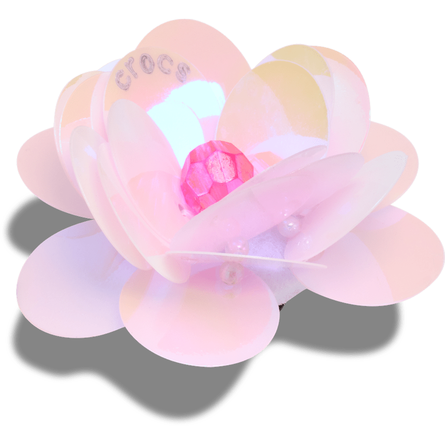 Women / Men Crocs - Sequin Pink Flower Jibbitz™ charms