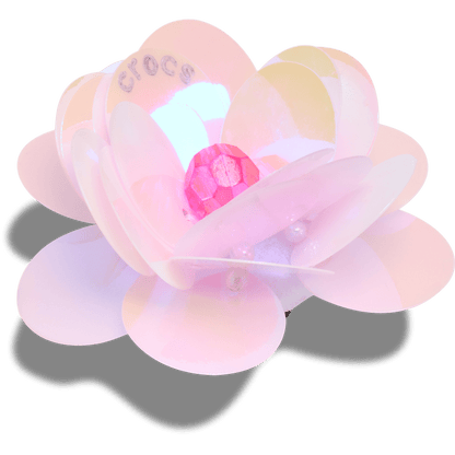 Women / Men Crocs - Sequin Pink Flower Jibbitz™ charms