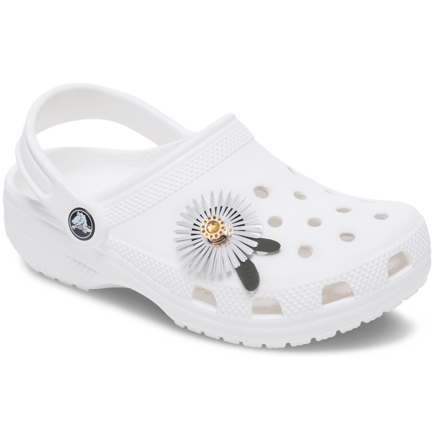 Women / Men Crocs - Silver Sequin Flower Jibbitz™ charms