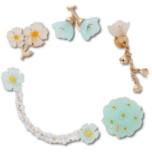 Women / Men Crocs - Blue Dainty Floral 5 Pack Jibbitz™ charms