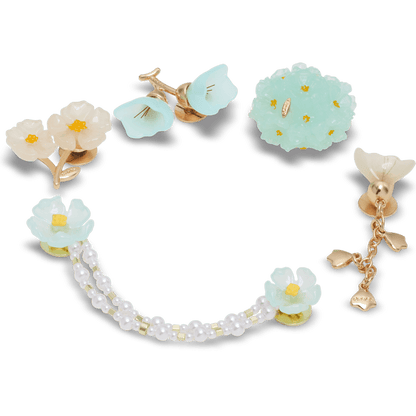 Women / Men Crocs - Blue Dainty Floral 5 Pack Jibbitz™ charms