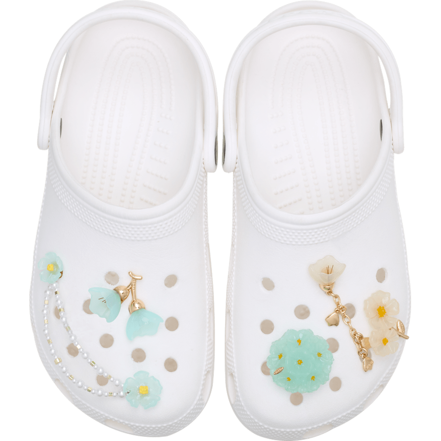 Women / Men Crocs - Blue Dainty Floral 5 Pack Jibbitz™ charms