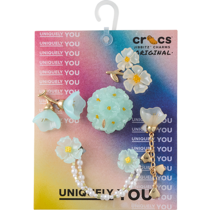 Women / Men Crocs - Blue Dainty Floral 5 Pack Jibbitz™ charms
