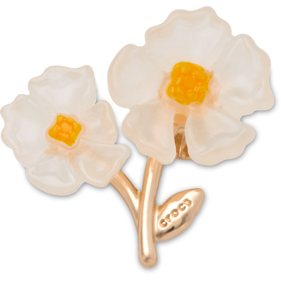 Women / Men Crocs - White Floral Blossom Jibbitz™ charms