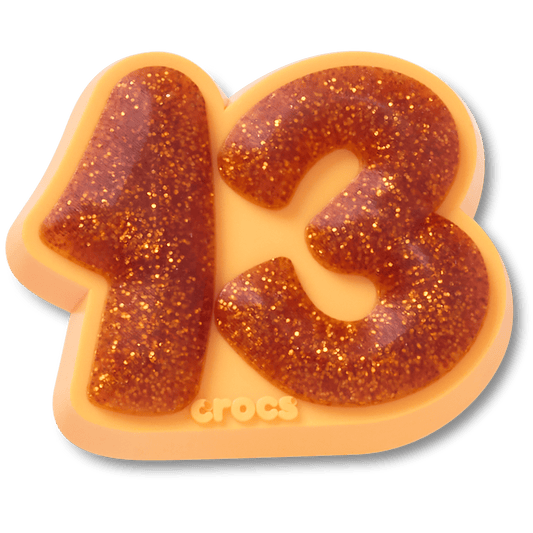 Women / Men Crocs - Orange Sparkly Number 13 Jibbitz™ charms