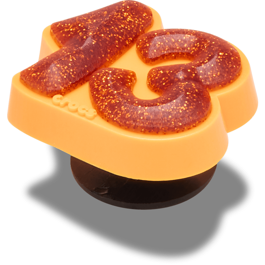 Women / Men Crocs - Orange Sparkly Number 13 Jibbitz™ charms