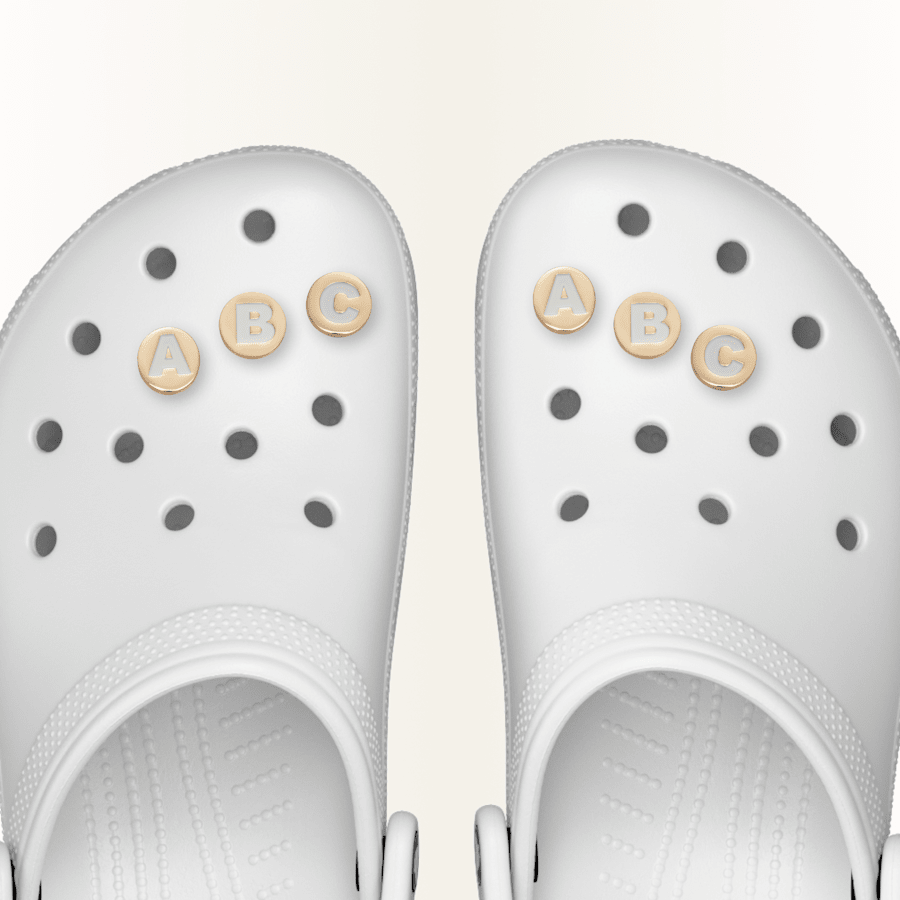 Women / Men Crocs - Gold Letter A-Z Jibbitz Shoe Charm