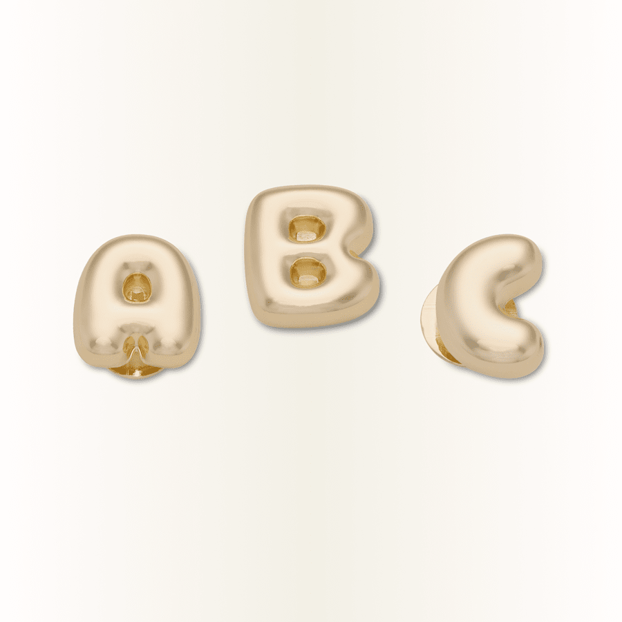 Women / Men Crocs - Gold Bubble Letter A-Z Jibbitz™ charms