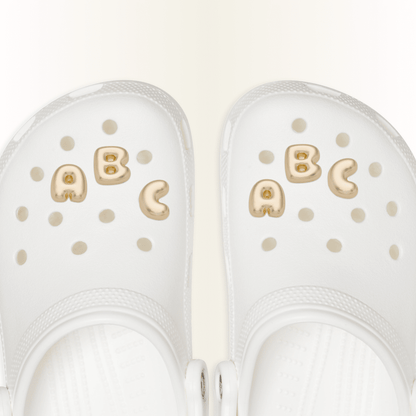 Women / Men Crocs - Gold Bubble Letter A-Z Jibbitz™ charms