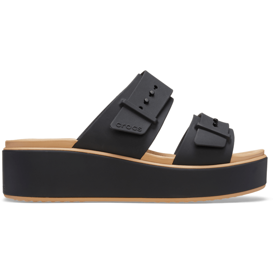 Women Crocs - Brooklyn Buckle Matte Wrap Low Wedge