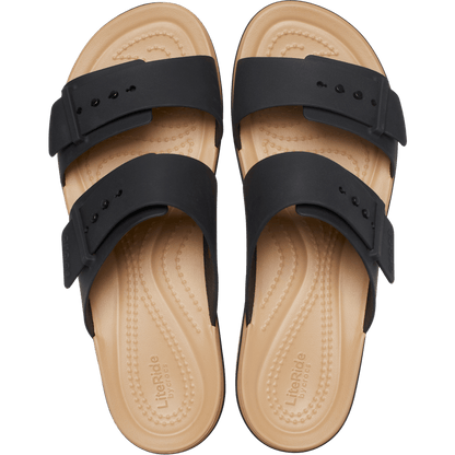 Women Crocs - Brooklyn Buckle Matte Wrap Low Wedge